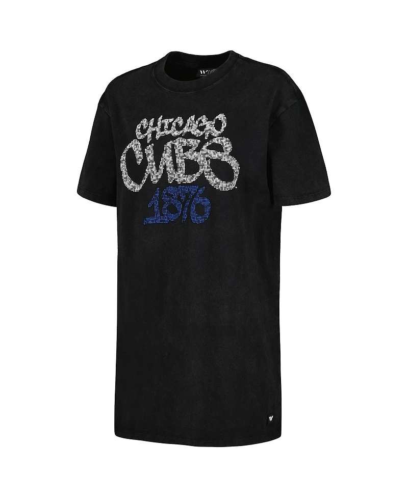 The Wild Collective Women's Black Chicago Cubs T-Shirt Dress