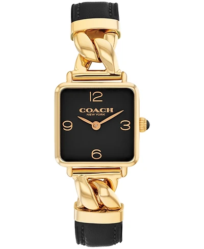 Coach Women's Cass Gold-Tone Stainless Steel and Leather Strap Watch