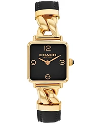 Coach Women's Cass Gold-Tone Stainless Steel and Leather Strap Watch