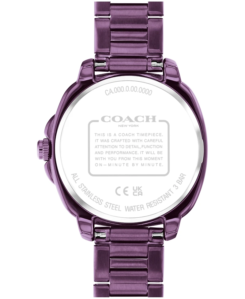 Coach Women's Kitt Ionic Plated Purple Steel Bracelet Watch, 34mm