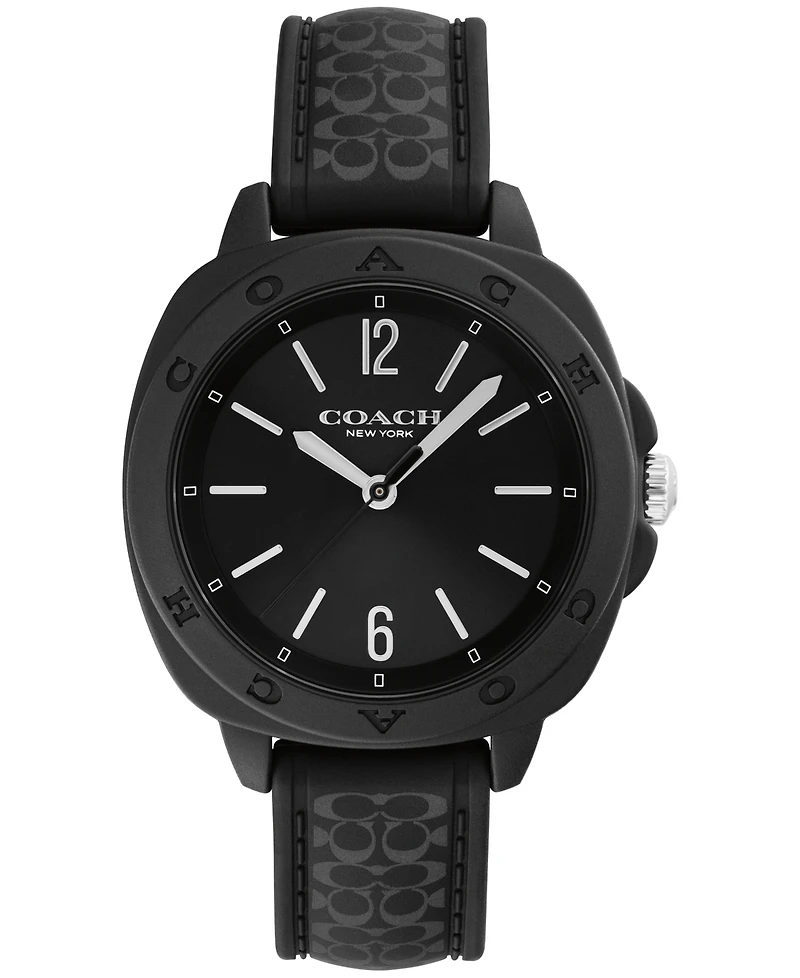 Coach Women's Kitt Black Silicone Strap Watch, 35.4mm
