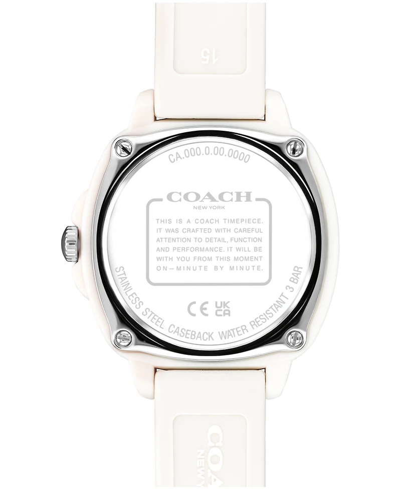 Coach Women's Kitt Chalk Silicone Strap Watch, 35.4mm