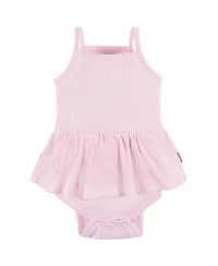 Gerber Baby Girls 3-Pack Sleeveless Skirted Onesies Bodysuits, Antique White, 3-6M
