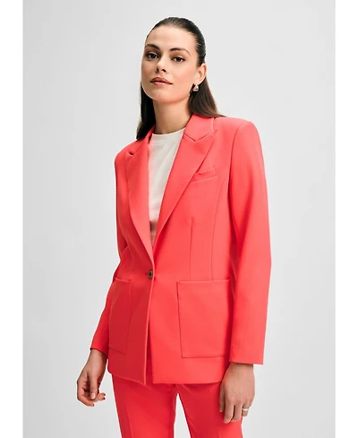 Isaac Mizrahi Women's Blazer with Detachable Flower Pin