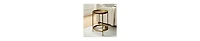 High Round Side Table – 2-Tier Design with Sturdy Iron Frame