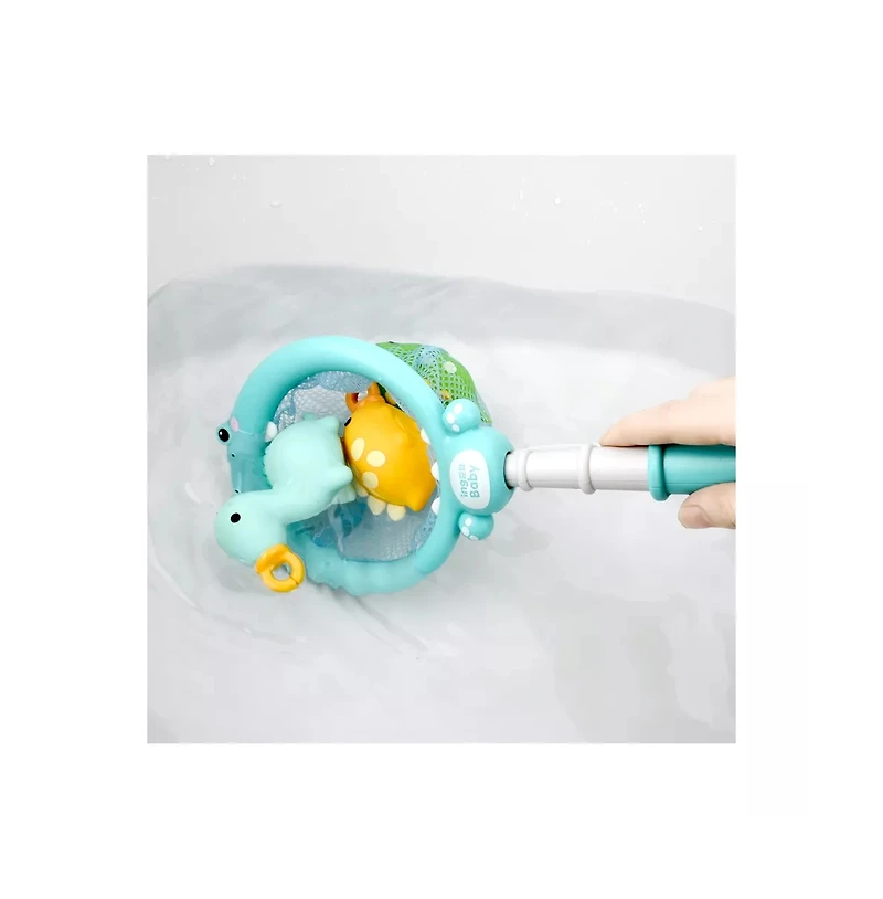 Sperric Toddler Fun Dinosaur Fishing Game – 4PCS Magnetic Floating Bath & Pool Toy Set with Wind-Up Rods, Engaging Water Play & Fine Motor Skil