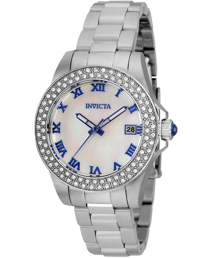 Invicta Women's 36069 Angel Quartz 3 Hand White Dial Watch