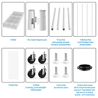 5 Tier 7500lbs Heavy Duty Adjustable Storage Rack Metal Shelf Wire Shelving Unit with Wheels & Shelf Liners - 82" H x 60" L x 24" D