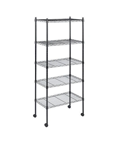 Heavy Duty 5-Tier Shelving Units Adjustable, Wire Shelf with 1000 lbs Capacity (250 per Shelf), 30 "D x 14" W x 65 "H, Black, 5 Levels,