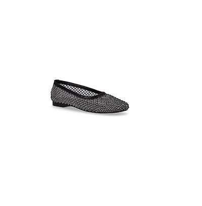 Lorain Mesh Glow Black Ballet Flats