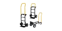 Hand Truck Dual Purpose 2 Wheel Dolly Cart and 4 Wheel Push Cart with Swivel Wheels 330 Lbs Capacity Heavy Duty Platform Cart for Moving/Warehouse/Gar