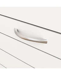 Wooden 3-door white shoe cabinet, shutter door drawers, multi-purpose shoe rack with adjustable shelves