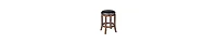 Wood Counter Stool – 360° Swivel Seat with Faux Leather Upholstery