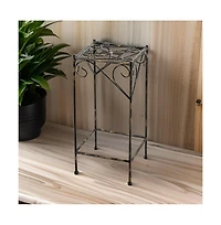 Scrolled Plant Stand with Square Top for Elegant Indoor and Outdoor Display