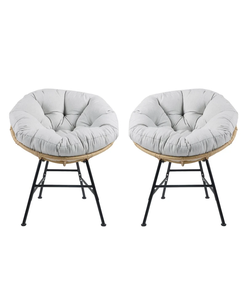 Streamdale Palos Outdoor Wicker Lounge Chair Set of 2