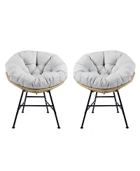 Streamdale Palos Outdoor Wicker Lounge Chair Set of 2
