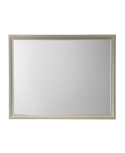 Champagne Finish Dresser Mirror – Rectangular Wood Encased Frame