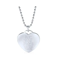 Bling Jewelry Heart Pink Ribbon Breast Cancer Survivor Pendant Necklace Silver Stainless Steel