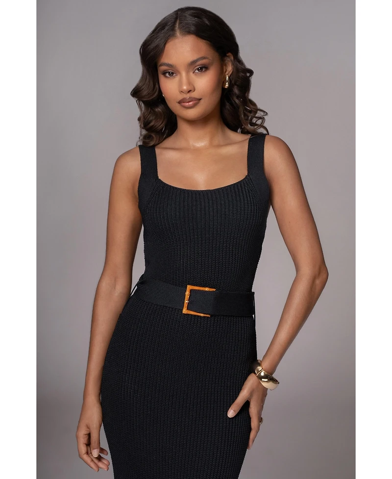Jluxlabel Plus Black Moonrise Ribbed Maxi Dress