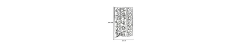 3-Panel Wooden Folding Screen – Traditional Room Partition & Privacy Divider
