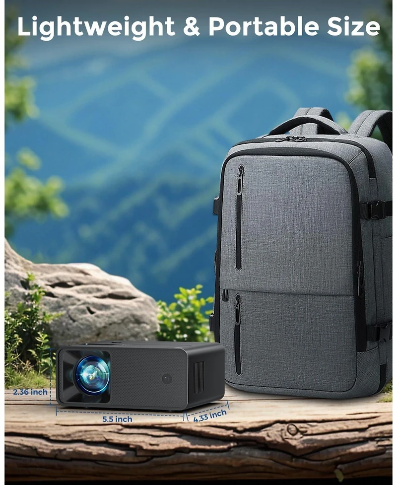 Elephas Mini Projector, 2025 Upgraded Full Hd 1080P Support Video Projector, Portable Small Movie Projector