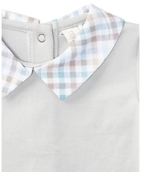 MeMoi Baby Boys Plaid-Collar Rich Footie
