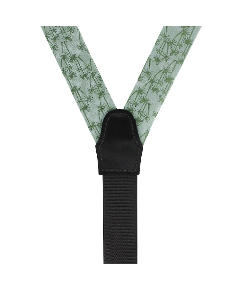 Trafalgar Men's Nohea Palm Tree Linen Blend Novelty Button End Suspenders
