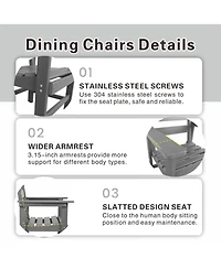 Streamdale 5-Piece Hdpe Patio Dining Set (Black), Table & 4 Chairs, 51" Table