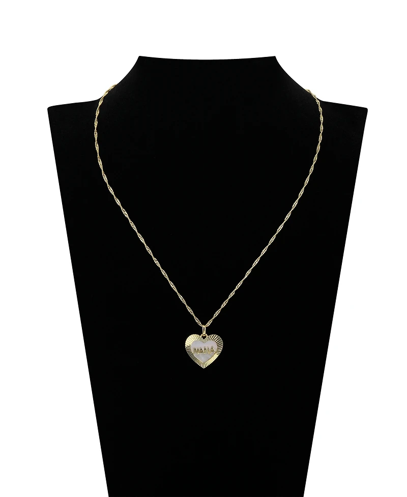 Unwritten Mother of Pearl Diamond Cut Heart Nana Necklace