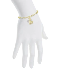 Unwritten Cubic Zirconia Heart and Mother of Pearl Mama Link Chain Bracelet