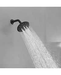 Single Handle 6-Spray Shower Faucet Set Trim Kit 1.8 Gpm with Valve and Filtered Shower Head in. Matte Black