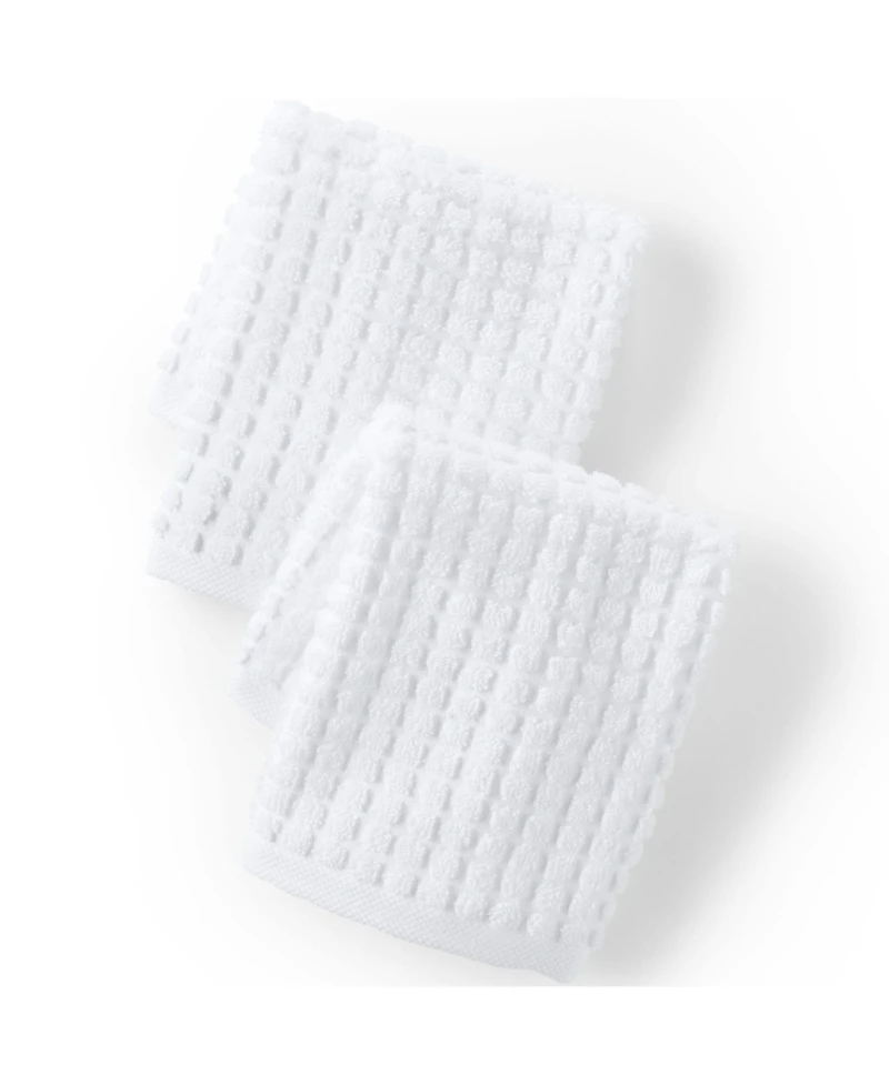 Lands' End Cotton Waffle Washcloth 2-Piece Set