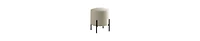 Modern Foam Ottoman with Faux Sheepskin and Matte Metal Legs