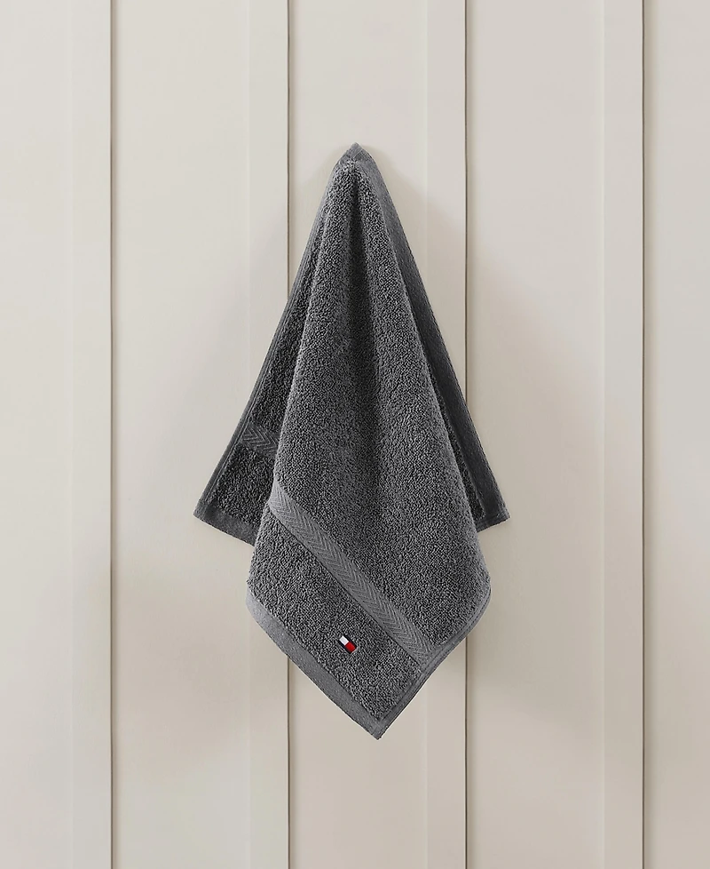 Tommy Hilfiger Home Modern American Solid Cotton Washcloth, 13" x