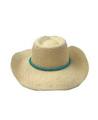 Marcus Adler Beaded Trim Straw Cowboy Hat