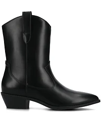 Journee Collection Women's Fritzie Western Pointed Toe Comfort Ankle Booties