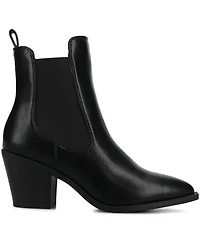 Journee Collection Women's Rosemary Western Comfort Chelsea Booties