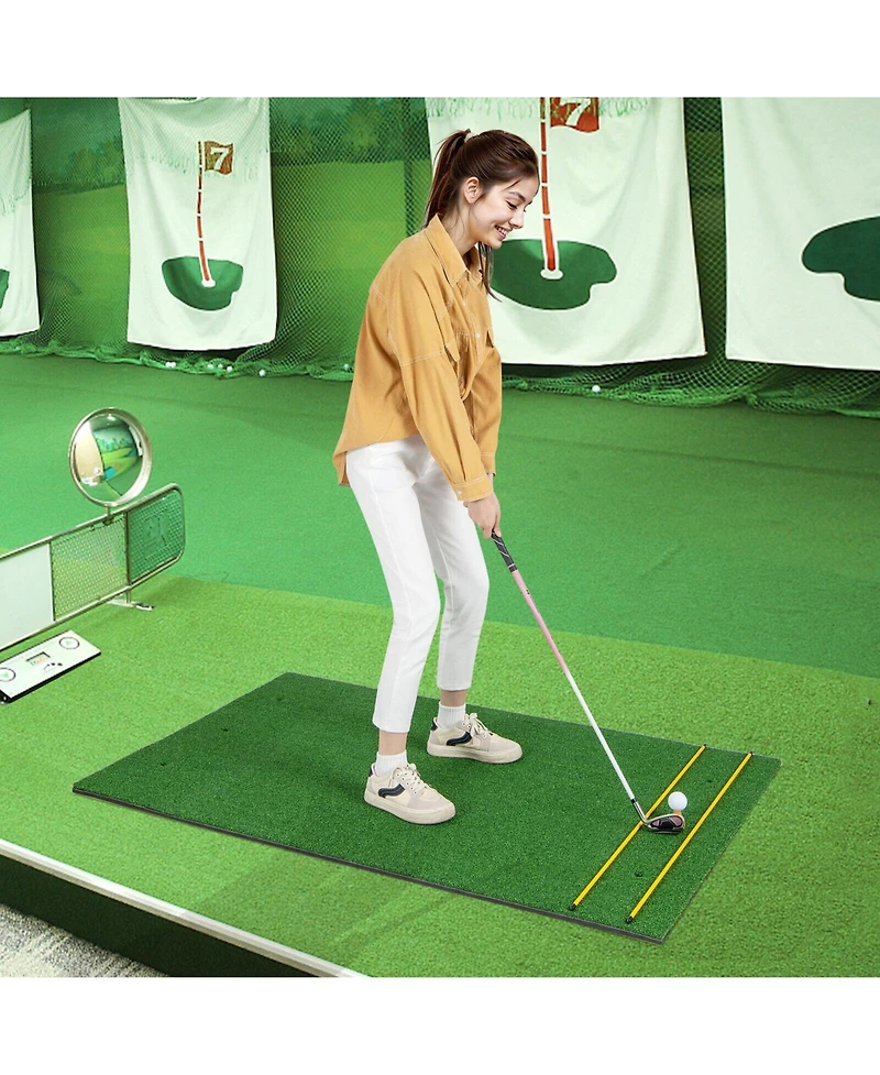 5 x 3 ft Artificial Turf Grass Practice Mat for Indoors and Outdoors