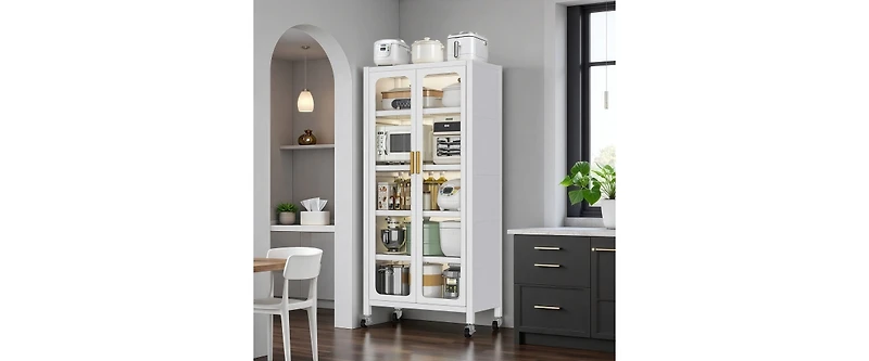 6 Tier Wire Shelving Unit, 6000 Lbs Nsf Height Adjustable Metal Garage Storage Shelves with Wheels, Heavy Duty Storage Wire Rack Metal Shelves