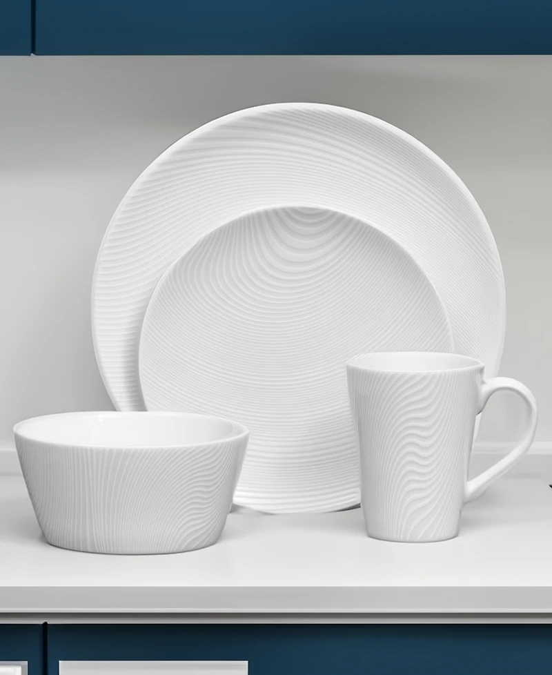 Noritake Colorscapes White-on-White Dune 4-Pc. Coupe Place Setting