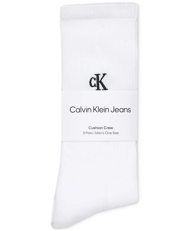 Calvin Klein Men's Cushioned Crew Socks, 3-Pack