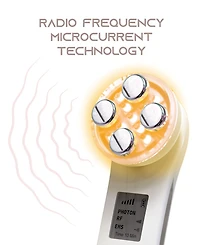Tzumi Radio Frequency Microcurrent Facial Device 5 Light Face Corrector, Multi Color Mode Red Light Therapy for Face Massager Tool