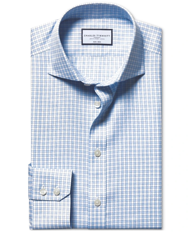 Charles Tyrwhitt Men's Slim-Fit Non-Iron Check Twill Dress Shirt