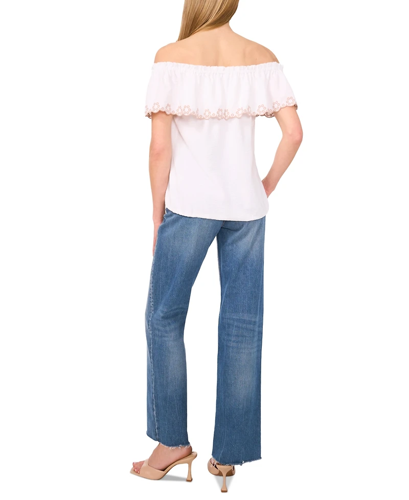 Sam & Jess Women's Embroidered Off-The-Shoulder Top