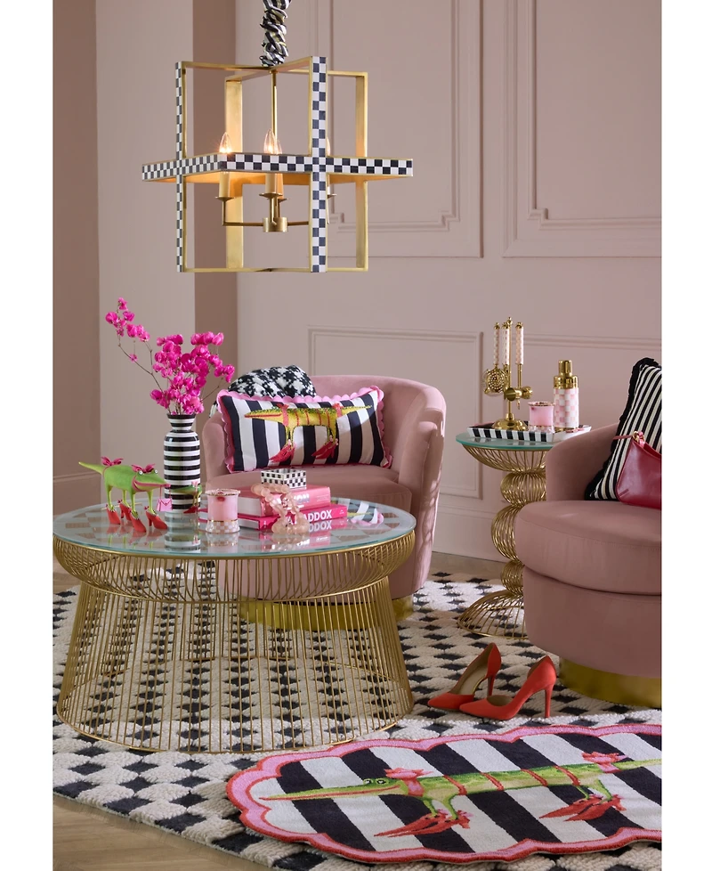 Mackenzie-Childs Patience Brewster Gloria Alligator 4' Scalloped Rug