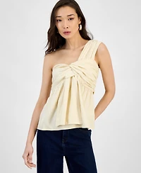 I.n.c. International Concepts Women's Asymmetric One-Shoulder Twist-Front Top, Exclusively at Macy's