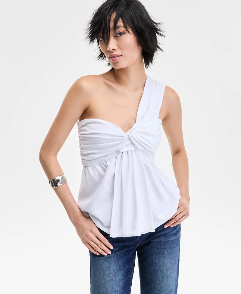 I.n.c. International Concepts Women's Asymmetric One-Shoulder Twist-Front Top, Exclusively at Macy's