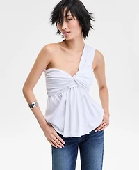 I.n.c. International Concepts Women's Asymmetric One-Shoulder Twist-Front Top, Exclusively at Macy's
