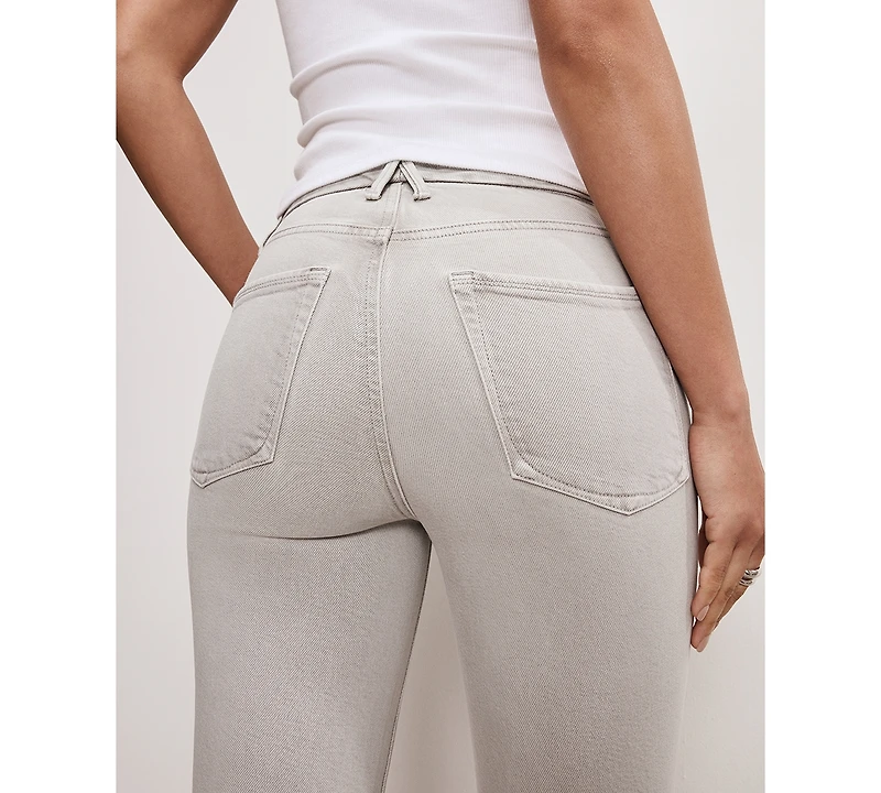 Good American Women's Soft Tech Legs Cropped Mini Bootcut Jeans