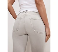 Good American Women's Soft Tech Legs Cropped Mini Bootcut Jeans